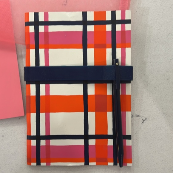 Kate spade spring plaid jotter pouch with extra gold plated pins - Picture 5 of 8